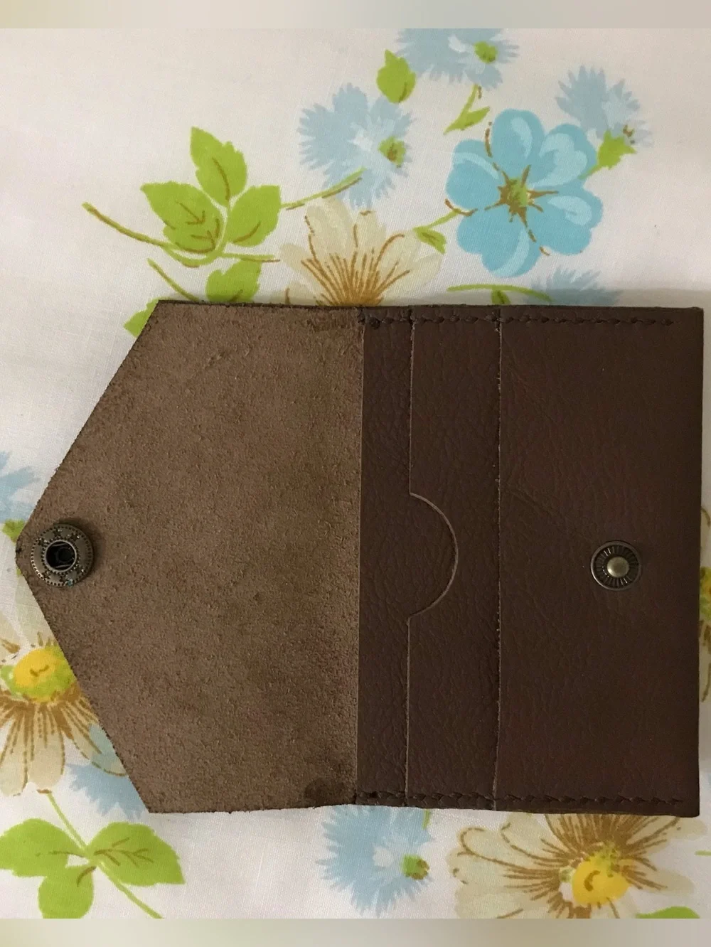 Classic Brown Genuine Leather Card Wallet - Minimalist Women's Wallet Accessory